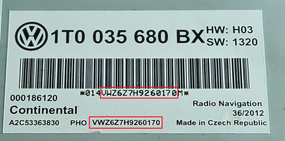volkswagen radio code